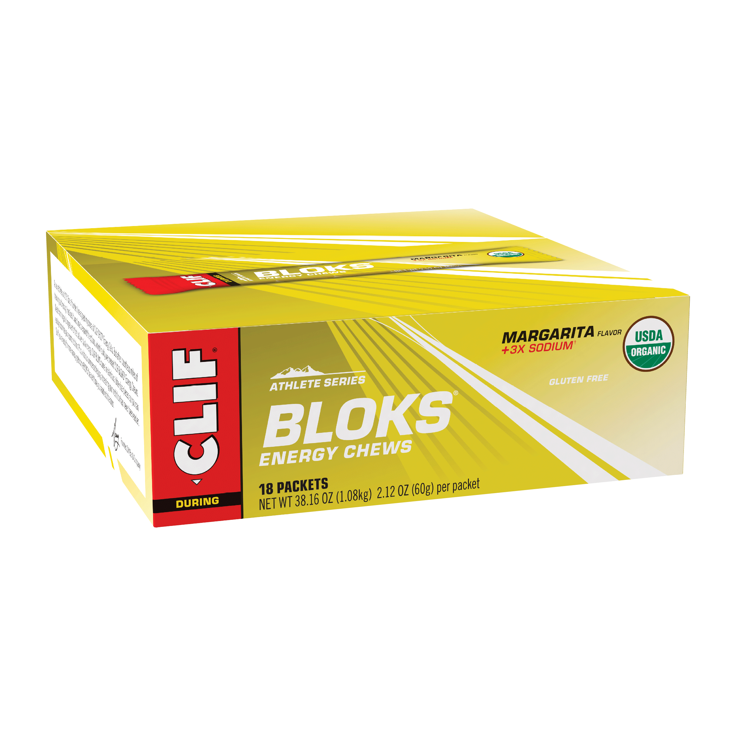 CLIF BLOKS Margarita 18-packet box front product photograph